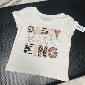 NWT Children's Place Daddy is my King animal print tee - Sz 18-24m
